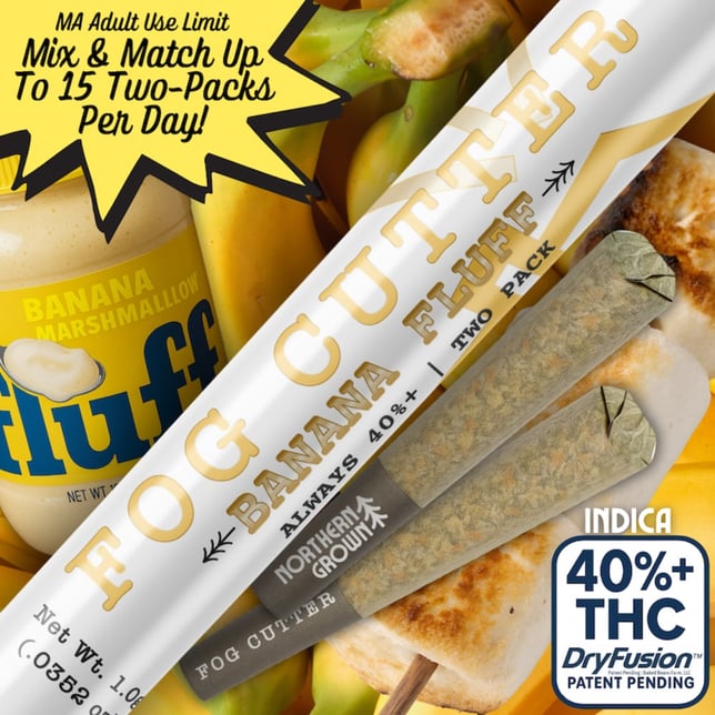 Fog Cutter - Banana Fluff Infused Hydro Pre-Roll 0.5g 2pk (1g) - Image 1 Fog Cutter - Banana Fluff Infused Hydro Pre-Roll 0.5g 2pk (1g) - Image 1