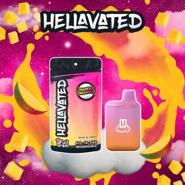 Hellavated - Mango Dragon Cloud Bar (1g) - Image 1 Hellavated - Mango Dragon Cloud Bar (1g) - Image 1