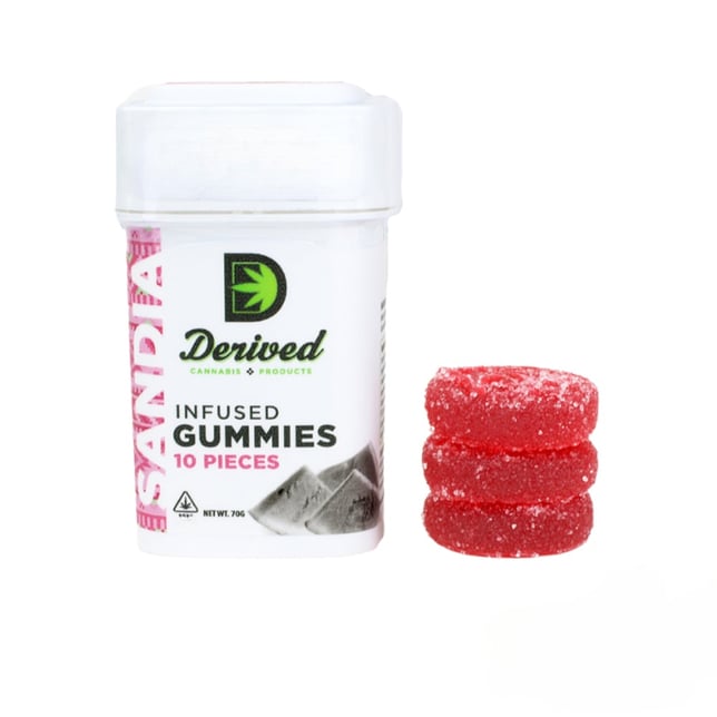 Derived Gummies Sandia 1:1 CBD (C) 100mg 10ct - Image 1