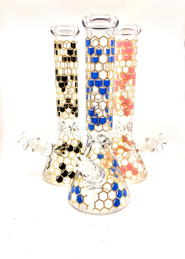 XL Honeycomb Decal Beaker 14" - Image 1