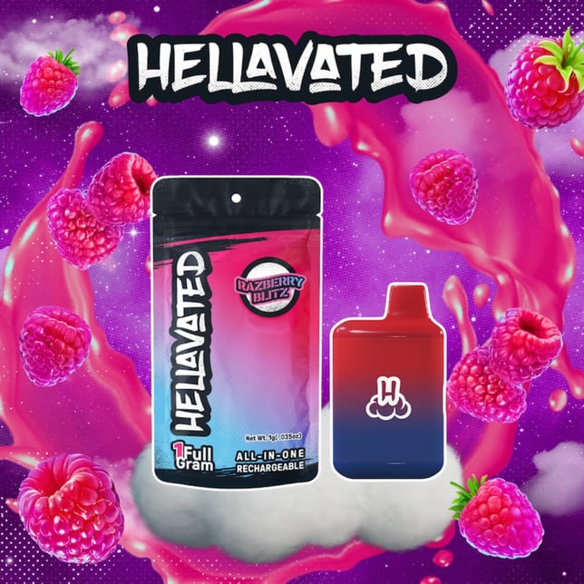 Hellavated - Razberry Blitz Cloud Bar (1g) - Image 1 Hellavated - Razberry Blitz Cloud Bar (1g) - Image 1