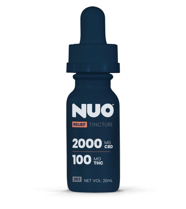 NUO | Tincture | Relief 20:1 (2000 mg CBD : 100 mg THC) | 20 mL - Image 1 NUO | Tincture | Relief 20:1 (2000 mg CBD : 100 mg THC) | 20 mL - Image 1