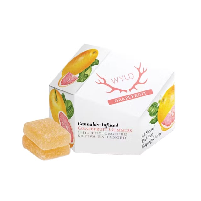 Grapefruit 1:1:1 CBG:CBC + Sativa Enhanced Gummies | 100mg THC:CBG:CBC - Image 1