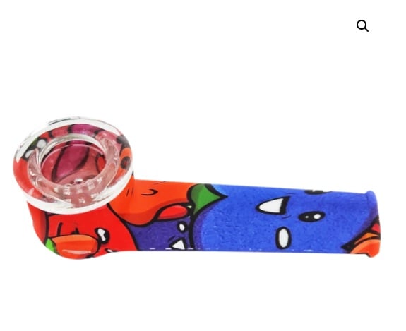 Silicone Character Pipe w/ Glass Bowl - Image 2 Silicone Character Pipe w/ Glass Bowl - Image 2