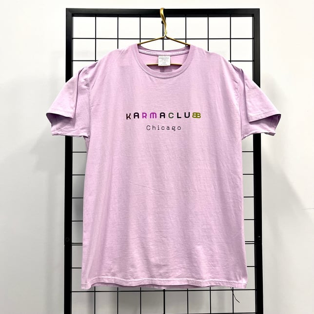 Trippy Checkered Tee - Lavender [XL] - Image 3