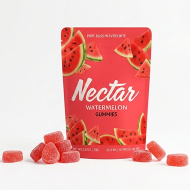 Nectar - Watermelon Gummies (100mg 20pk) - Image 1 Nectar - Watermelon Gummies (100mg 20pk) - Image 1