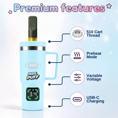 SMYLE - MRS.PUFF Cup Cart Battery $28 (see photos for more details) - Image 3
