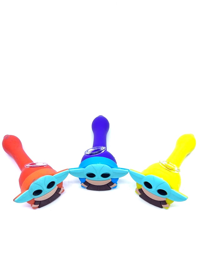 PARA - Silicone Grogu (Baby Yoda) Pipe w/ Glass Bowl $13 - Image 2 PARA - Silicone Grogu (Baby Yoda) Pipe w/ Glass Bowl $13 - Image 2