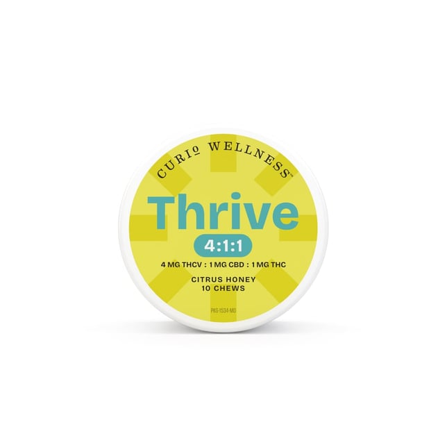 Thrive 4:1:1 Chews - Citrus Honey [10pk] (40mg THCV/10mg CBD/10mg THC) Formerly Good Day THCV Chews - Image 1