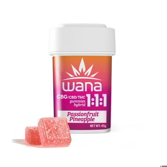 1:1:1 Passionfruit Pineapple [10pk] (100mg CBG/100mg CBD/100mg THC) - Image 1