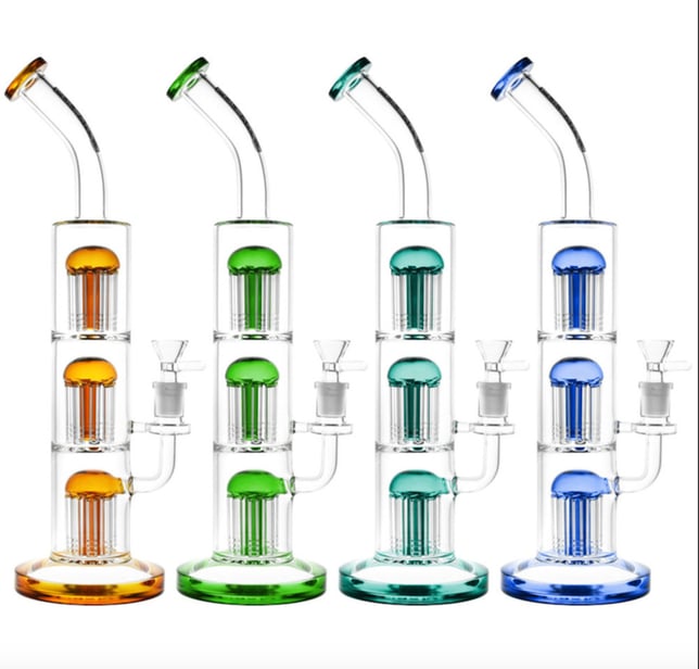 14" Pulsar Triple Jellyfish Perc Water Pipe - Image 1 14" Pulsar Triple Jellyfish Perc Water Pipe - Image 1