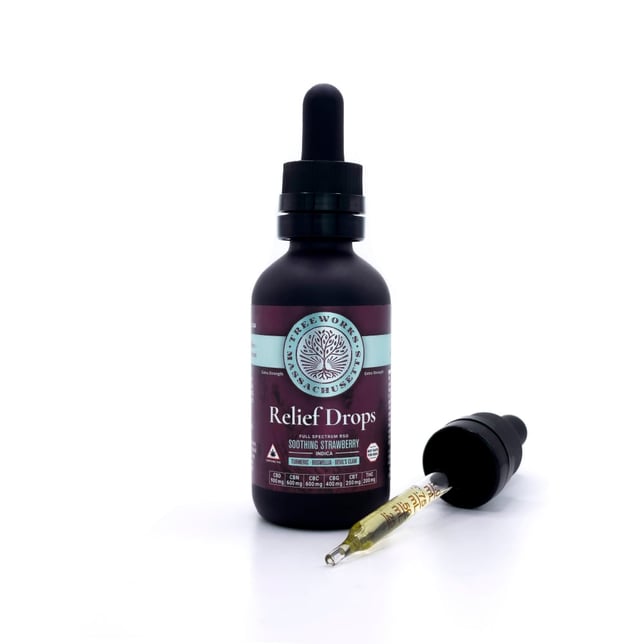Treeworks - Relief Drops Soothing Strawberry Tincture - 200mg - 60mL - Image 1