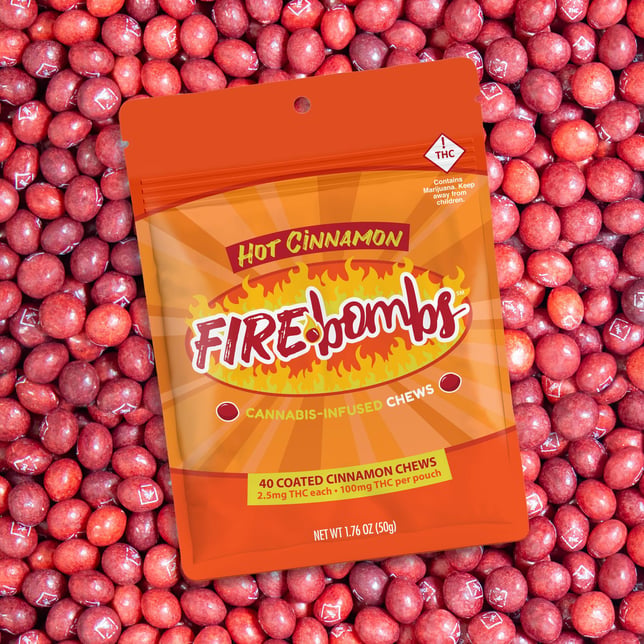 Fire Bombs Hot Cinnamon - 10mg THC (4pk / 2.5mg THC ea) - Image 1