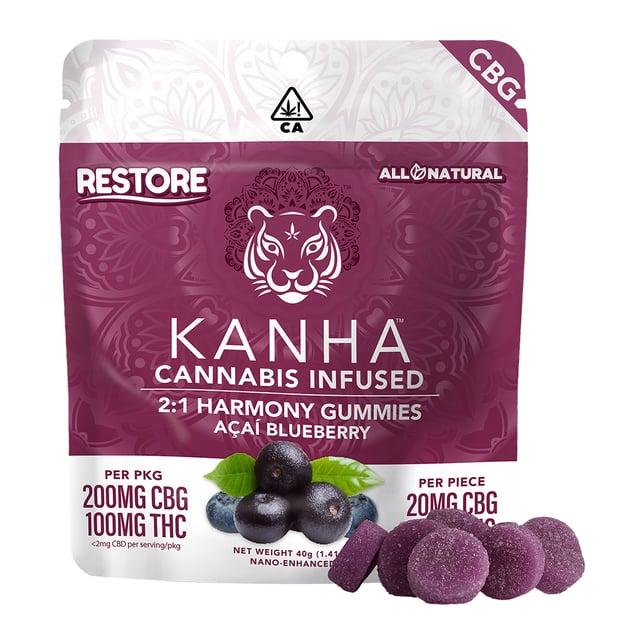 Harmony Restore 2:1 Acai Blueberry [10pk] (200mg CBG /100mg THC) - Image 1