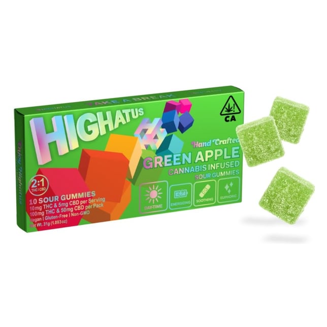 2:1 Green Apple [10pk] (50mg CBD/100mg THC) - Image 1