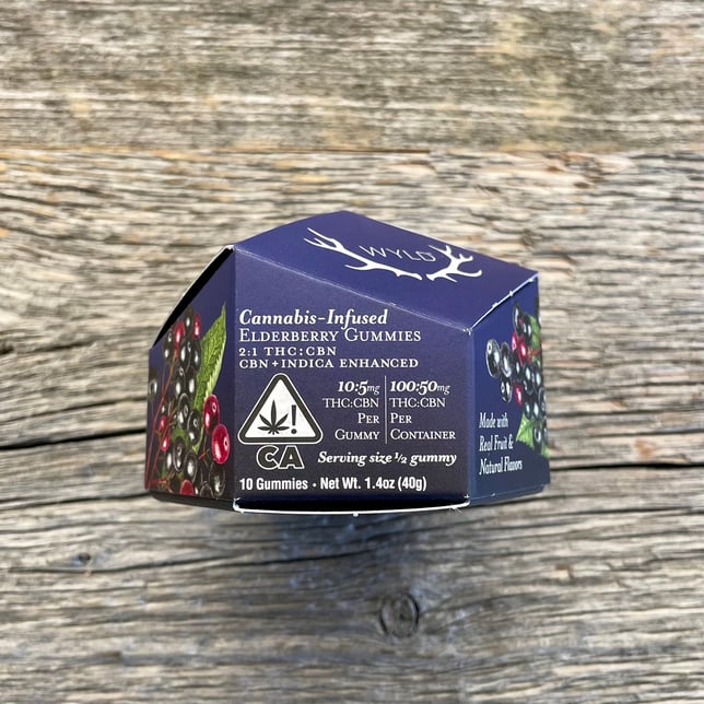 ELDERBERRY 2:1 THC:CBN INDICA GUMMIES 100MG 10PC  - Image 2