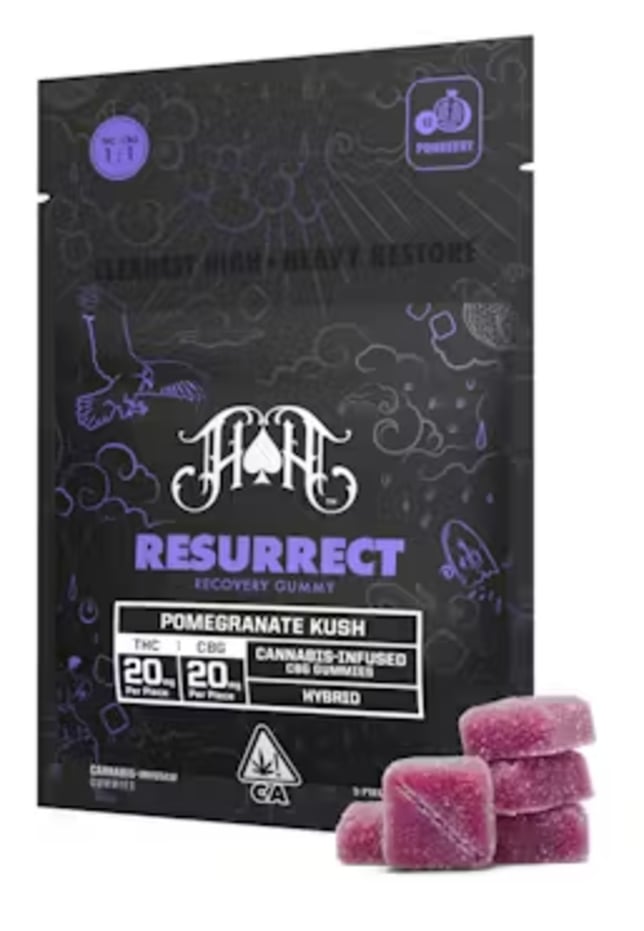 Pomegranate Kush | Hybrid - Resurrect RCS CBG Recovery Gummy - Image 1 Pomegranate Kush | Hybrid - Resurrect RCS CBG Recovery Gummy - Image 1