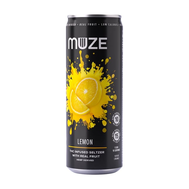Shop MUZE - Hemp-Derived Lemon 12oz (10mg THC 15mg CBG) | Fine