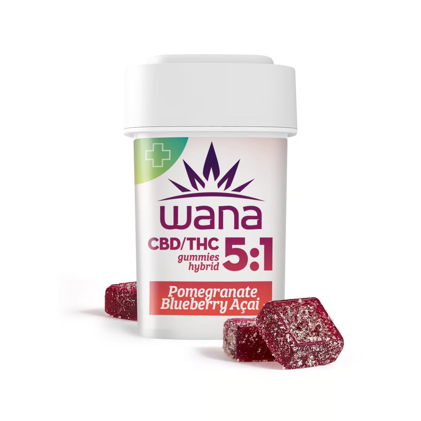 5:1 Pomegranate Blueberry Acai - 500mg CBD/100mg THC Gummies