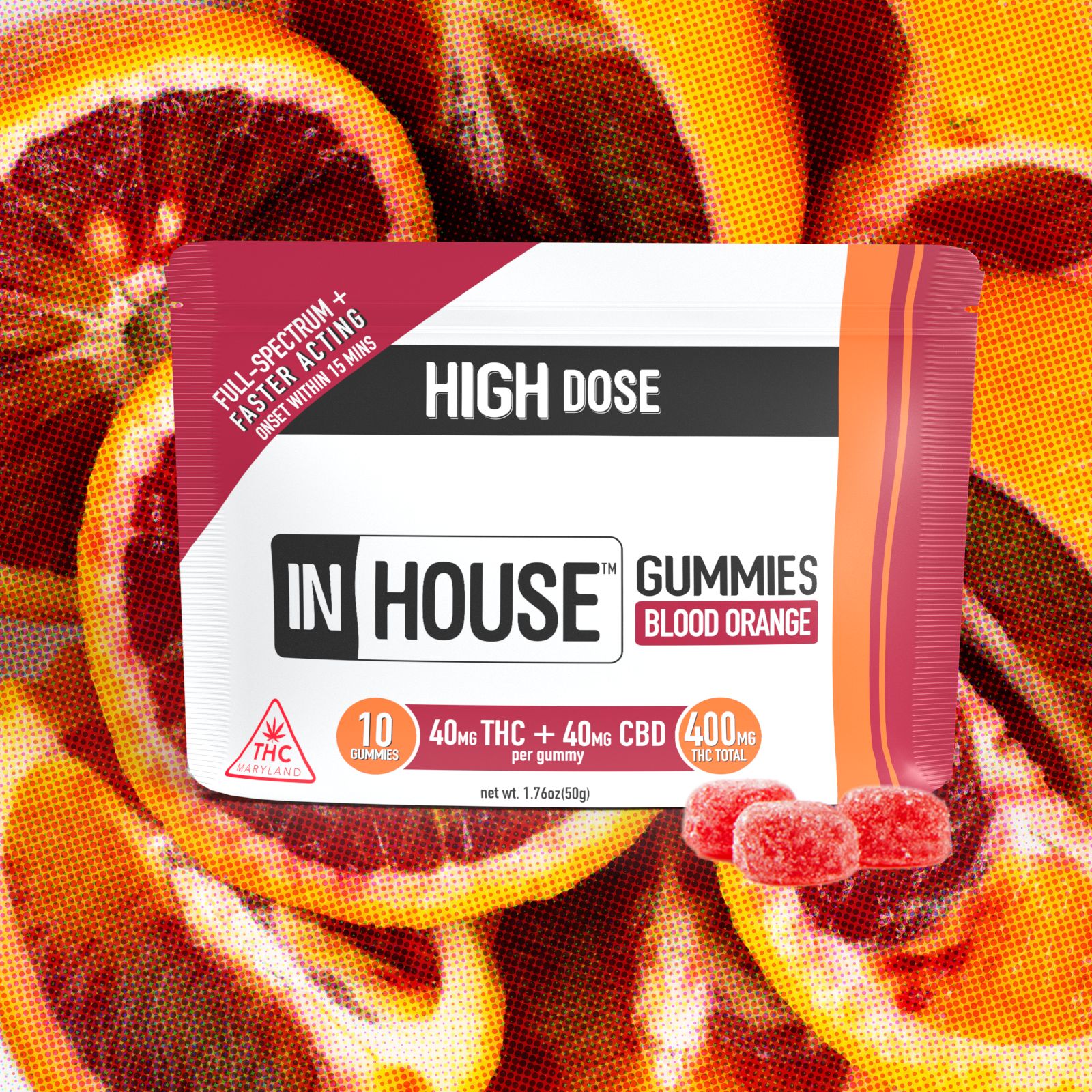 Blood Orange [10pk] (400mg CBD/400mg THC)