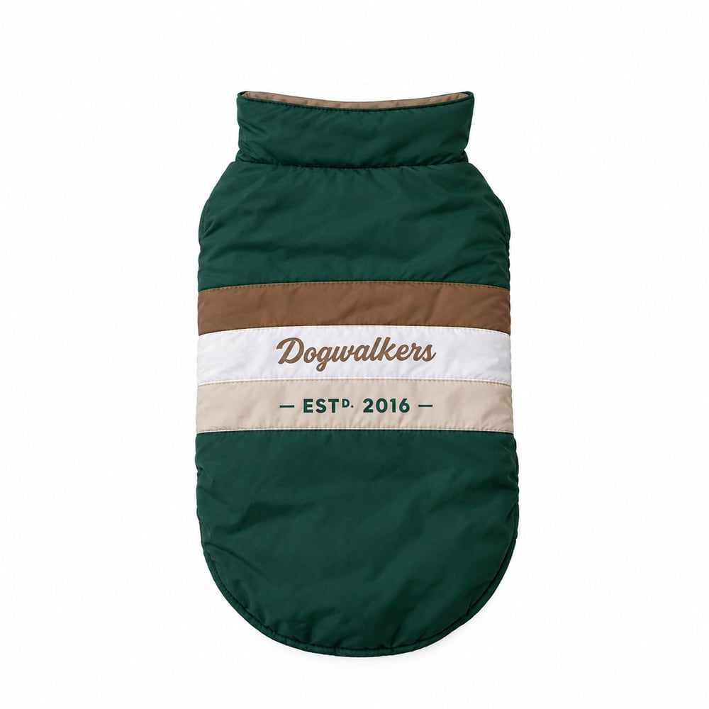 Puffer Coat For Dogs (Green) [L]
