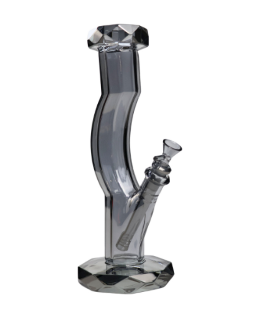 12" Iridized Facet Fattie Belly Bong w/ Bowl