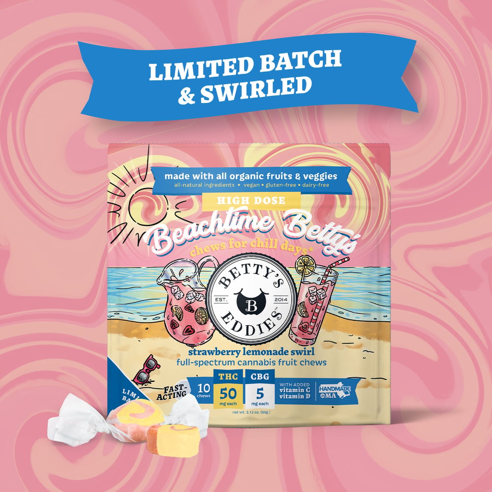 Betty's Eddies - Strawberry Lemonade Swirl "Chill" Chews (500mg THC 50mg CBG 10pk) Betty's Eddies - Strawberry Lemonade Swirl "Chill" Chews (500mg THC 50mg CBG 10pk)