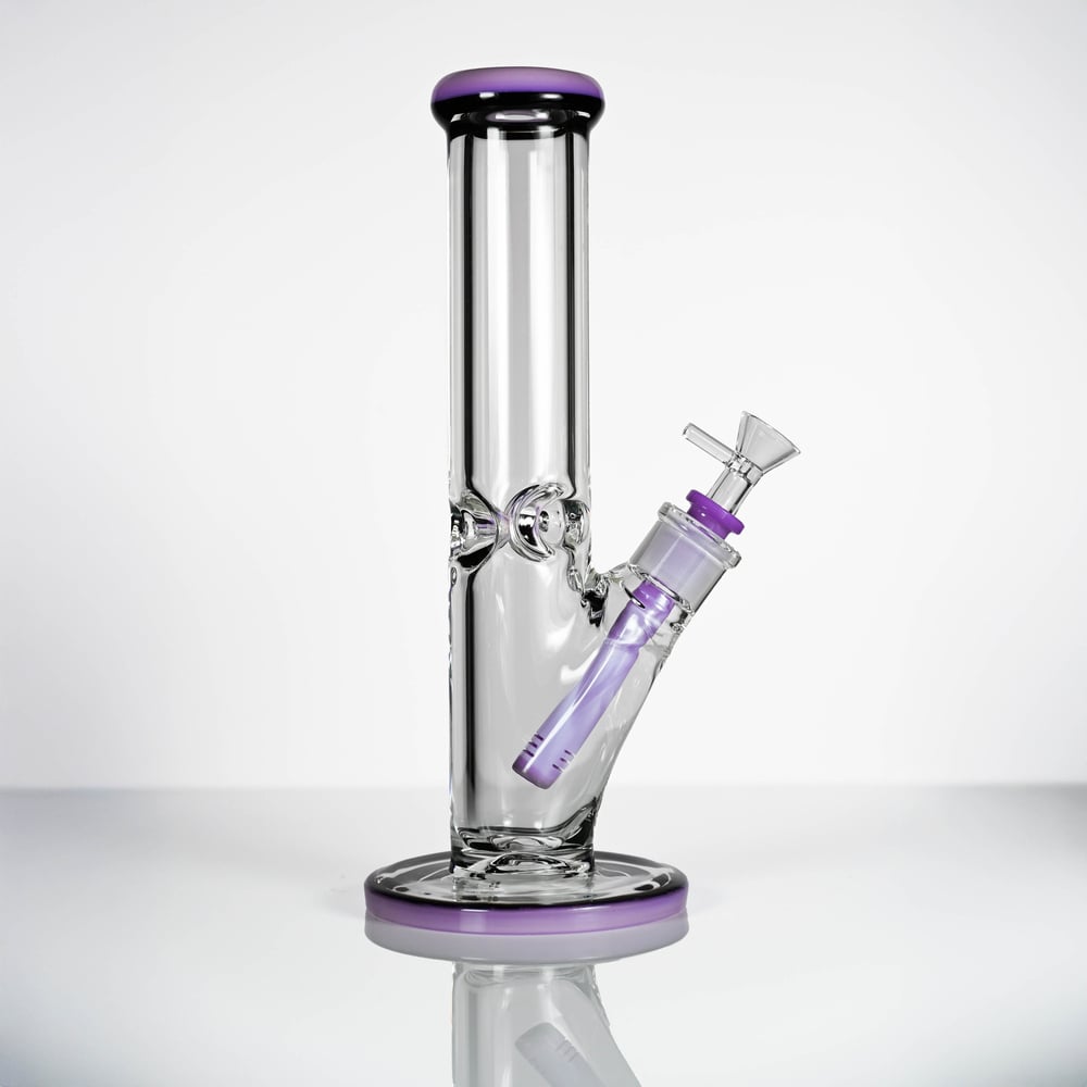 12" Two Tone Straight Bong - Purple
