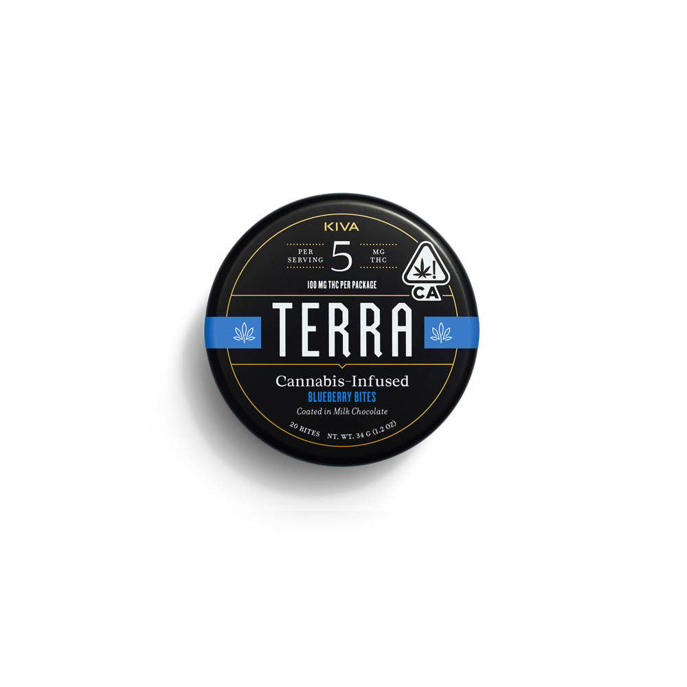 5mg Terra 'Blueberry' Milk Chocolate Bites 100mg THC total