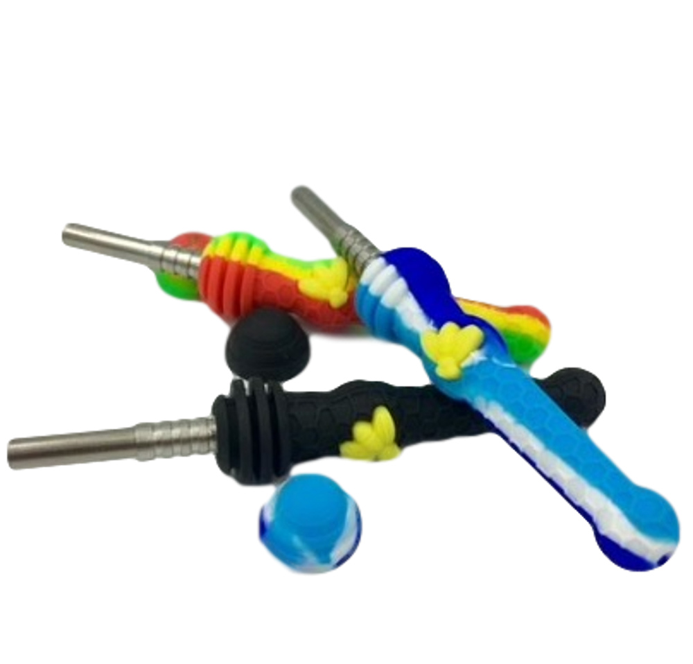 Silicone Honey Straw w/ 14mm Titanium Tip Silicone Honey Straw w/ 14mm Titanium Tip