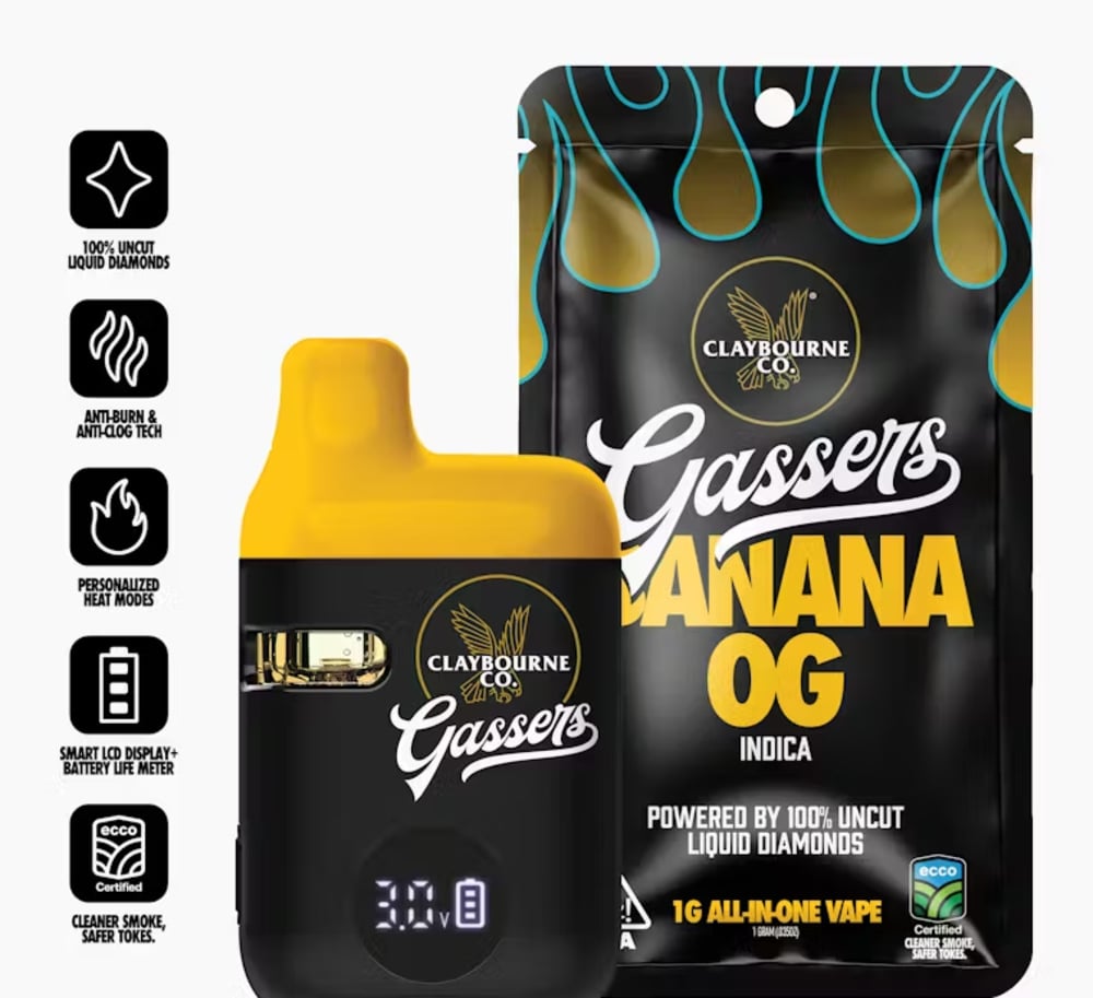 Banana OG (1g) - Gassers All-In-One Liquid Diamonds Vape