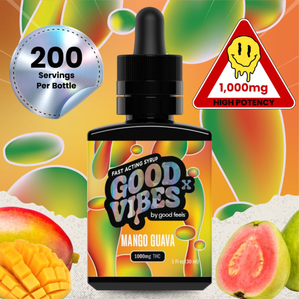 Good Vibes X - Fast-Acting Mango Guava Tincture Syrup (1000mg)