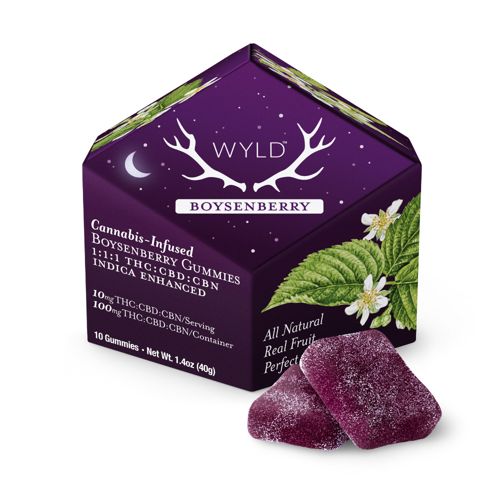 Boysenberry 1:1:1 CBD:CBN + Indica Enhanced Gummies | 100mg THC:CBD:CBN