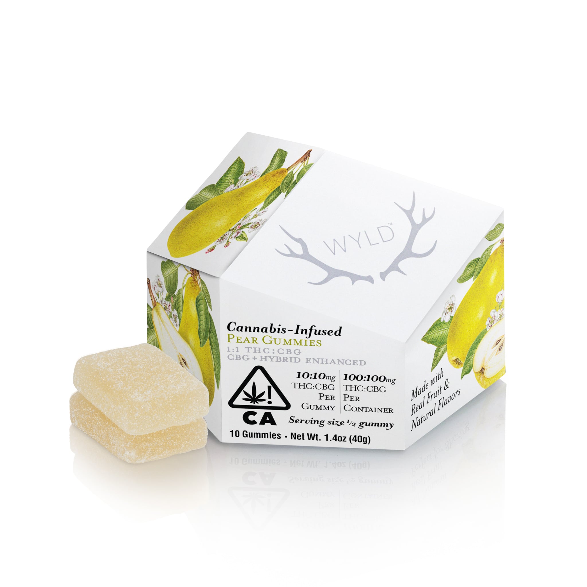 Pear 1:1 CBG + Hybrid Enhanced Gummies | 100mg THC:100mg CBG Pear 1:1 CBG + Hybrid Enhanced Gummies | 100mg THC:100mg CBG