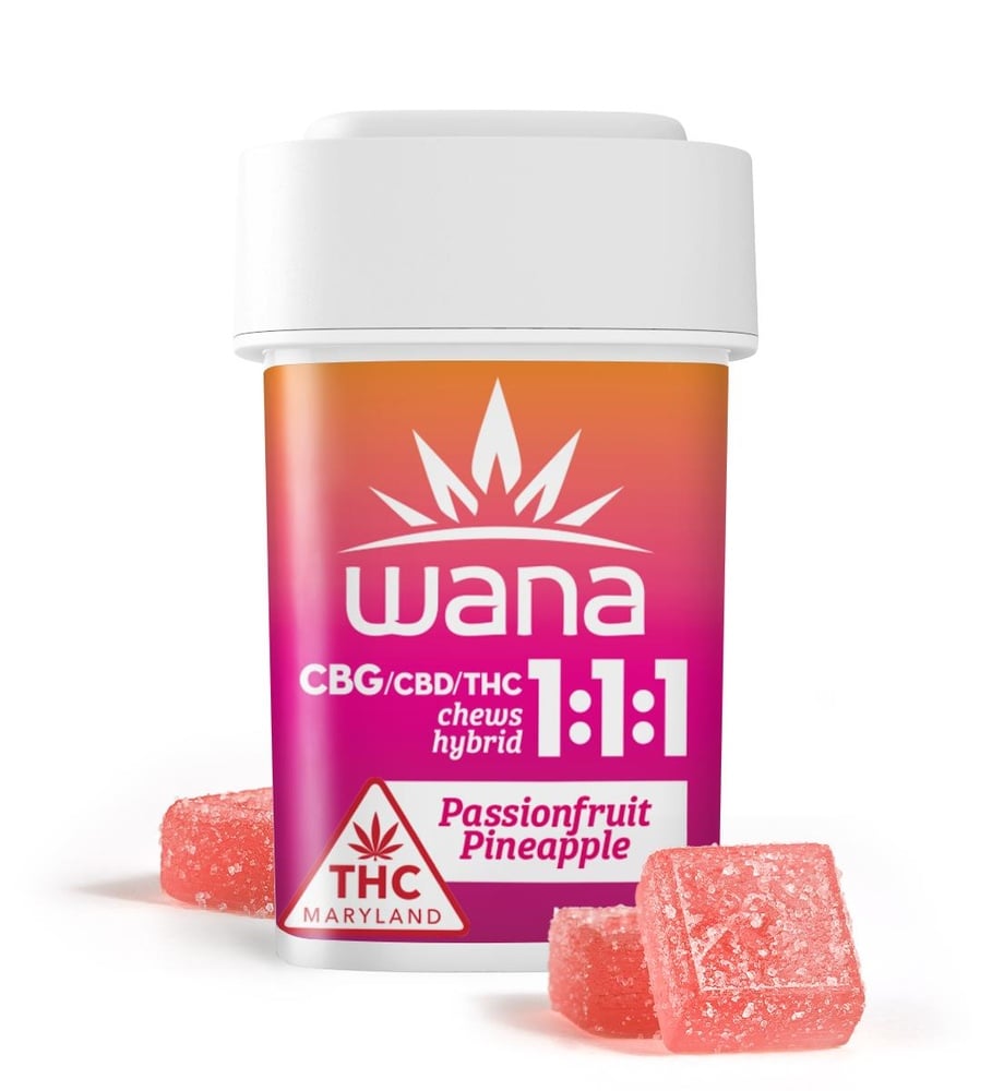 1:1:1 Passionfruit Pineapple [10pk] (100mg CBG/100mg CBD/100mg THC)