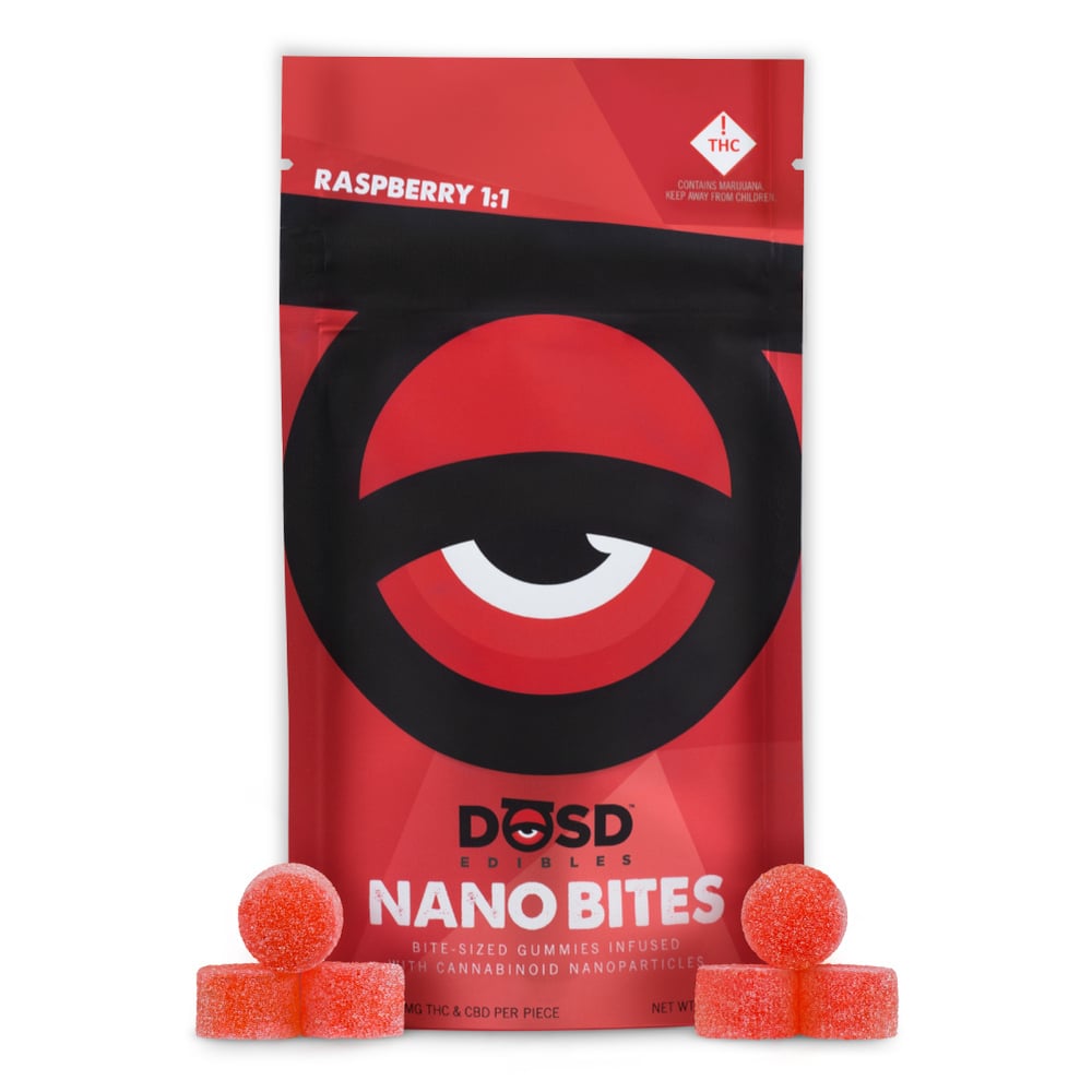 DOSD Nano Bites Gummies Raspberry 1:1 100mg | Raspberry 1:1 100mg
