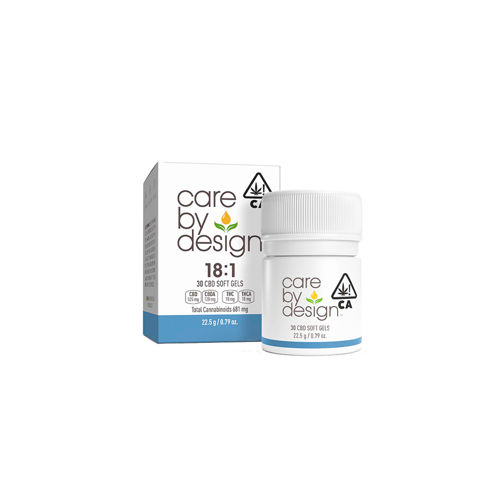 Care By Design | 18:1 Full Spectrum CBD Soft Gels 18mg THC 30ct
