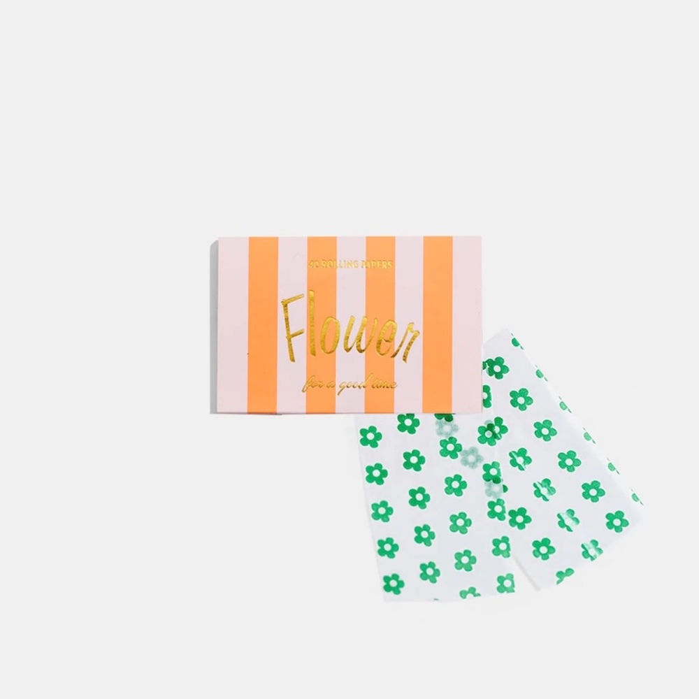 Edie Parker - Leaf Green Rolling Papers and Tips 1 1/4
