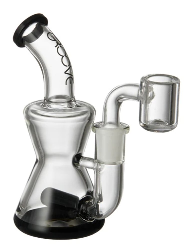 Micro Hourglass Glass Rig Black