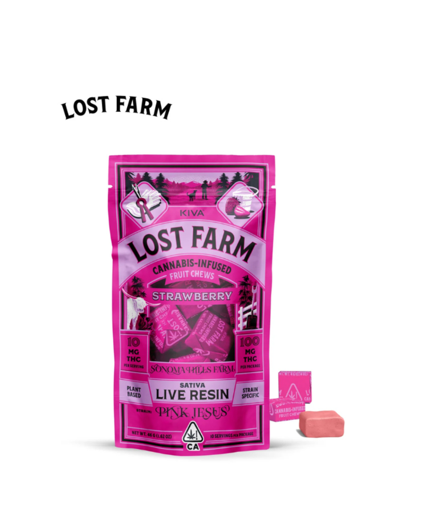 STRAWBERRY PINK JESUS 100MG 10 PACK LIVE RESIN FRUIT CHEWS