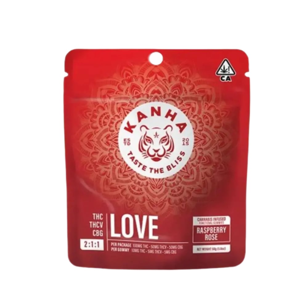 KANHA FX 2:1:1 LOVE Raspberry Rose [10pk] (100mg THC/50mg THCV/50mg CBG)
