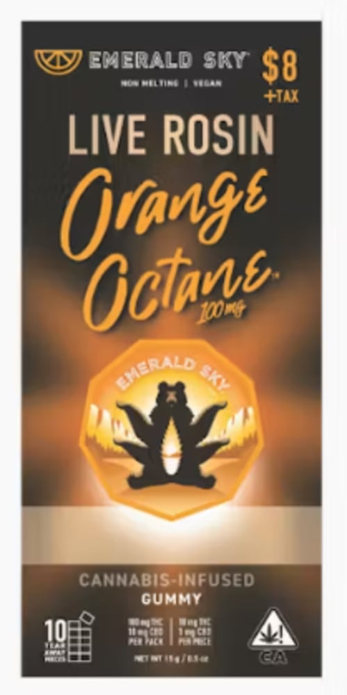 Live Rosin Orange Octane | 1pk/10mg - 100mg THC/10mg CBD | Sativa | Live Rosin Orange Octane | 1pk/10mg - 100mg THC/10mg CBD | Sativa |