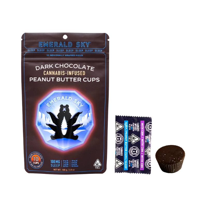 Peanut Butter Cups Dark Chocolate | 10pk/10mg - 100mg THC - 20mg CBN - 20mg CBD | Sleep