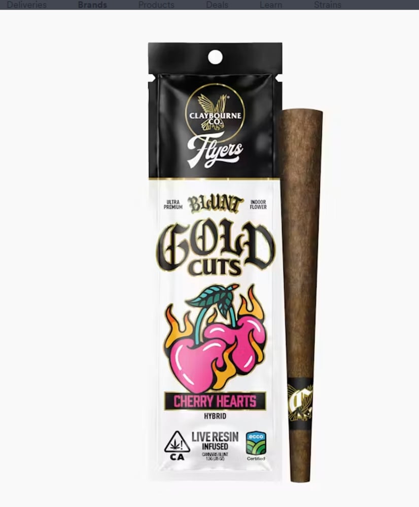 Cherry Hearts (1.5g) - Flyers Gold Cuts Live Resin Infused Blunt