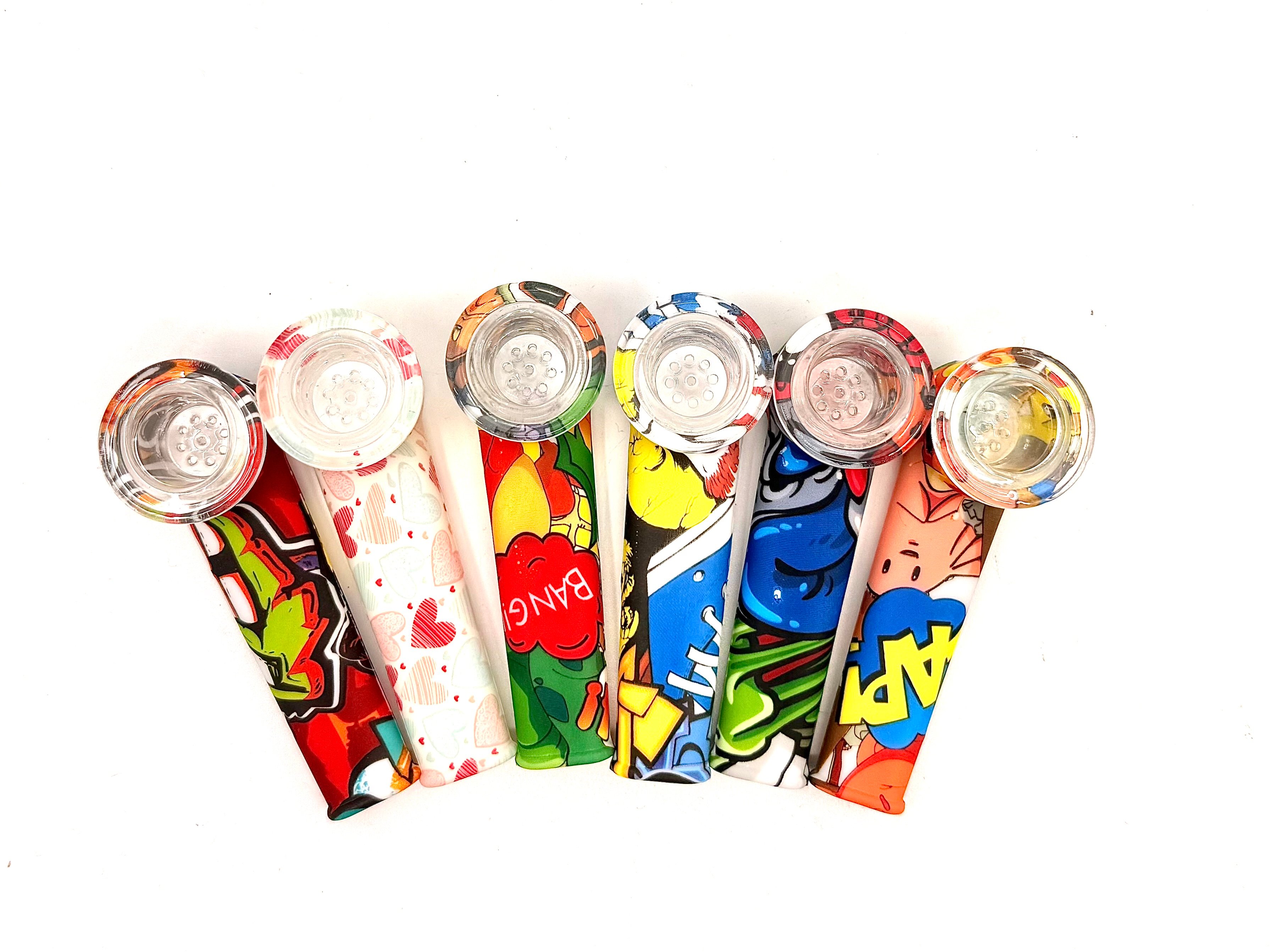 Silicone Character Pipe w/ Glass Bowl $6