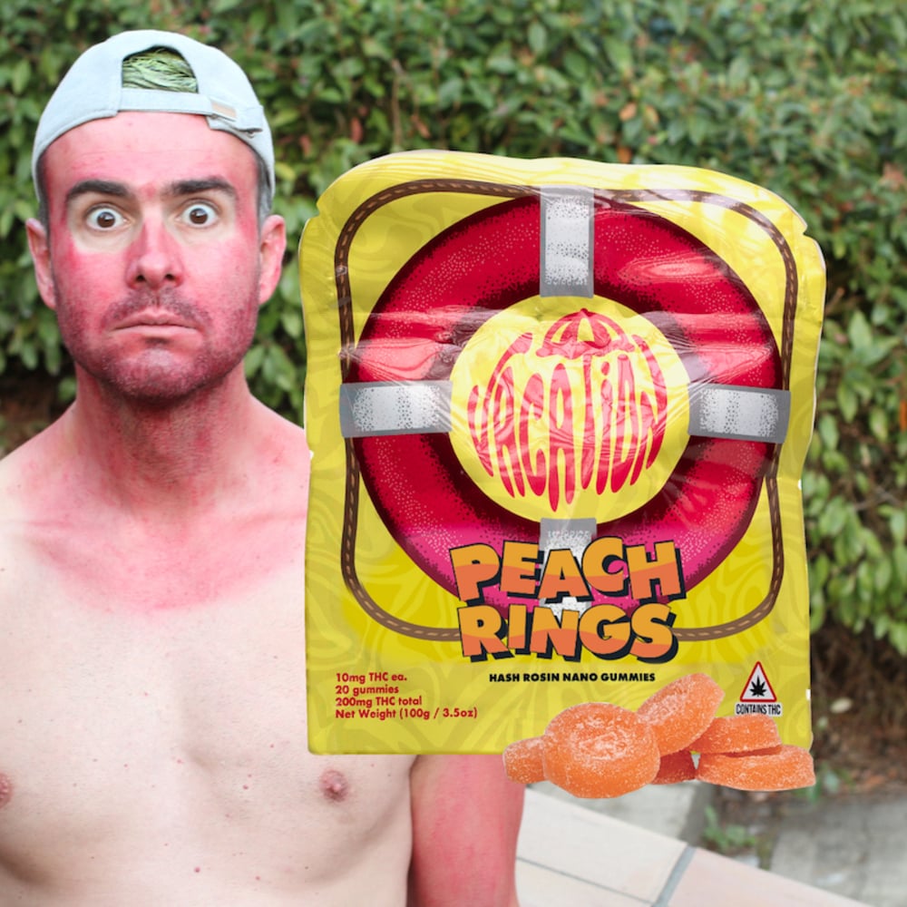 Vacation - Peach Rings Rosin Fast-Acting Gummies (100mg 20pk) Vacation - Peach Rings Rosin Fast-Acting Gummies (100mg 20pk)