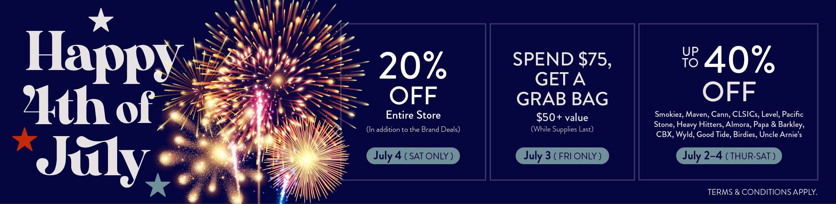 Celebrate 4th of July with Sweet Flower. Event kicks off 7/3.