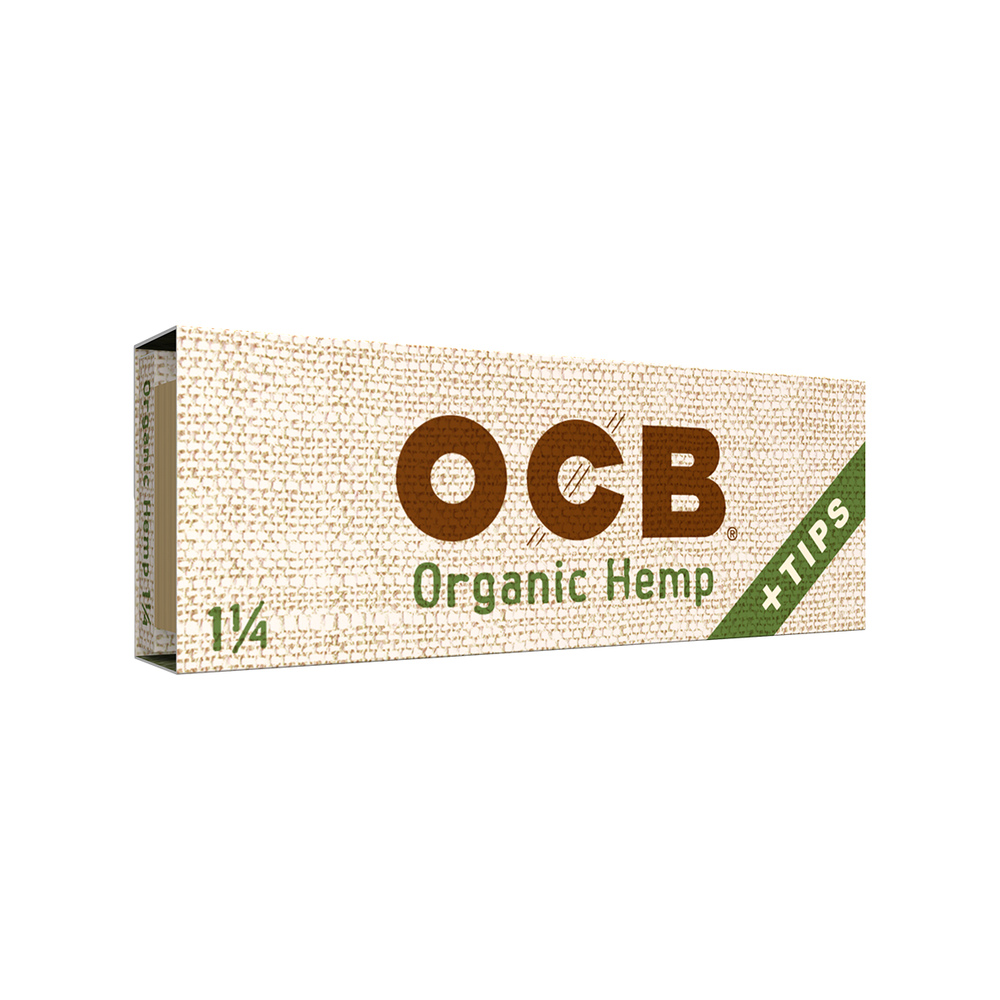 OCB® Organic Hemp Rolling Papers + Tips - 1 1/4 [50 leaves + 50 tips]