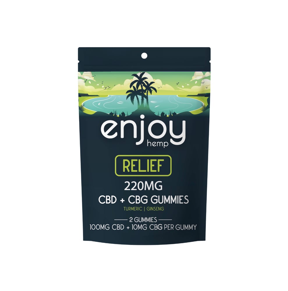 CBD Gummies For Relief - Full Spectrum CBD + CBG + Turmeric + Ginseng [2pk] (220mg CBD/20mg CBG)