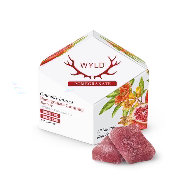 Pomegranate 1:1 CBD + Hybrid Enhanced Gummies | 100mg THC:100mg CBD
